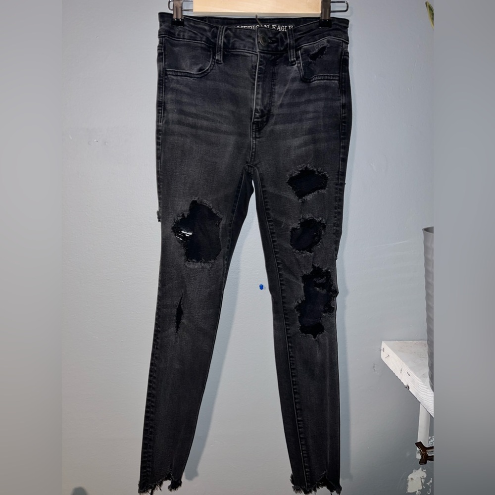 American Eagle Super Stretch Black Skinny Jeans